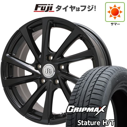 【新品国産車用5穴100】 夏タイヤ ホイール4本セット 225/55R18 グリップマックス スタチャー H/T BSW（限定） ブランドルライン ボレアノ10 パールブラック 7.5J 18インチ(送料無料)
