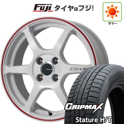 【新品国産車用5穴114.3】 夏タイヤ ホイール4本セット 225/65R17 グリップマックス スタチャー H/T BSW(限定) レアマイスター CS-V6(ホワイト/レッドライン) 7J 17インチ(送料無料)