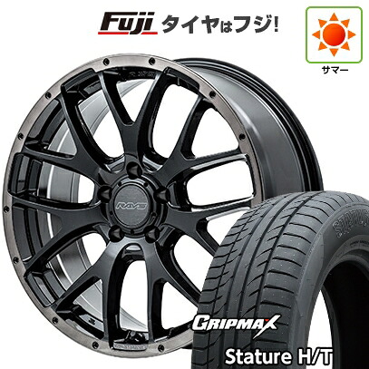 【新品国産車用5穴114.3】 夏タイヤ ホイール4本セット 225/60R18 グリップマックス スタチャー H/T BSW（限定） RAYS レイズ ホムラ 2X7FA BLACK CLEAR EDITION 7.5J 18インチ(送料無料)