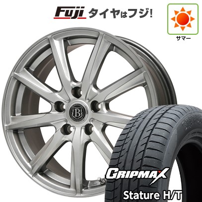 【新品国産車用5穴100】 夏タイヤ ホイール4本セット 225/55R18 グリップマックス スタチャー H/T BSW（限定） ブランドルライン ボレアノ9 メタリックグレー 7.5J 18インチ(送料無料)