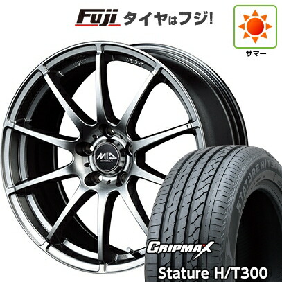 【新品国産車用5穴114.3】 夏タイヤ ホイール4本セット 225/60R18 グリップマックス スタチャー H/T300 BSW（限定） MID WHEELS スタッグ メタリックグレー 8J 18インチ(送料無料)
