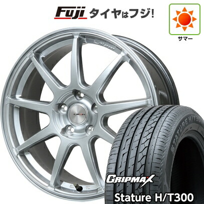 【新品国産車用5穴100】 夏タイヤ ホイール4本セット 225/55R18 グリップマックス スタチャー H/T300 BSW（限定） レアマイスター LMスポーツ LM-QR ハイパーシルバー 7.5J 18インチ(送料無料)