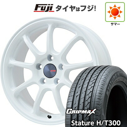 【新品国産車用5穴114.3】 夏タイヤ ホイール4本セット 225/60R18 グリップマックス スタチャー H/T300 BSW（限定） ENKEI エンケイ PerformanceLine PF09 フジオリジナルカラー 7.5J 18インチ(送料無料)