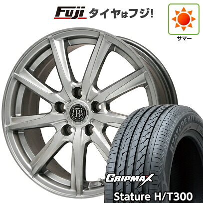 【新品国産車用5穴100】 夏タイヤ ホイール4本セット 225/55R18 グリップマックス スタチャー H/T300 BSW（限定） ブランドルライン ボレアノ9 メタリックグレー 7.5J 18インチ(送料無料)
