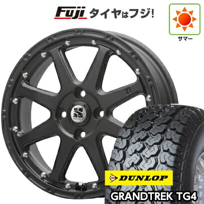 【新品 軽自動車】軽トラ 夏タイヤ ホイール4本セット 165R14 6PR ダンロップ グラントレック TG4 MLJ エクストリームJ 4.5J 14インチ(送料無料)