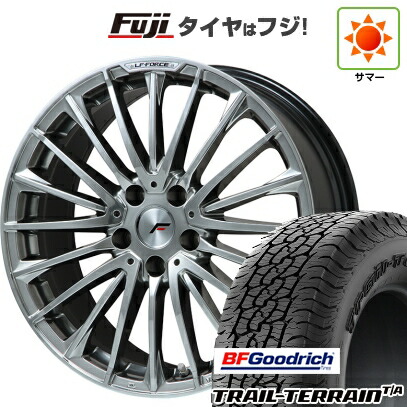 【新品国産車用5穴114.3】 夏タイヤ ホイール4本セット 225/60R18 BFグッドリッチ トレールテレーンT/A RBL レアマイスター LF-FORCE クロームハイパーシルバー平座ナット 7.5J 18インチ(送料無料)