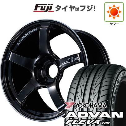 【新品国産車用5穴100】 夏タイヤ ホイール4本セット 215/45R17 ヨコハマ アドバン フレバV701 ヨコハマ アドバンレーシング TC-4 7.5J 17インチ(送料無料)