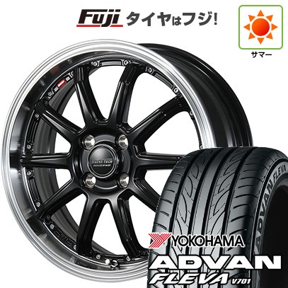 【新品国産車用4穴100】 夏タイヤ ホイール4本セット 195/40R17 ヨコハマ アドバン フレバV701 ブレスト バーンズテック S10-DP 7J 17インチ(送料無料)|フジコーポレーション
