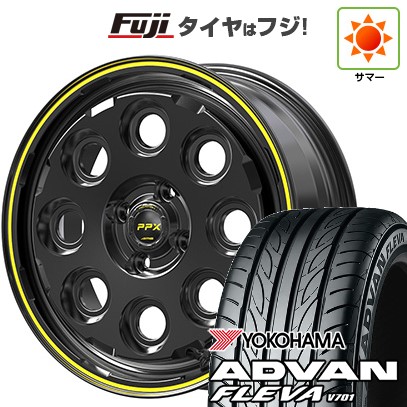 【新品国産車用4穴100】 夏タイヤ ホイール4本セット 205/45R17 ヨコハマ アドバン フレバV701 共豊 PPX ミルエイト 6.5J 17インチ(送料無料)