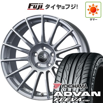 【新品国産車用4穴100】 夏タイヤ ホイール4本セット 205/40R17 ヨコハマ アドバン フレバV701 OZ スーパーツーリズモ LM 7J 17インチ(送料無料)