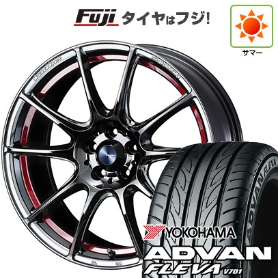 【新品国産車用4穴100】 夏タイヤ ホイール4本セット 195/40R17 ヨコハマ アドバン フレバV701 WEDS ウェッズスポーツ SA-25R 7J 17インチ(送料無料)