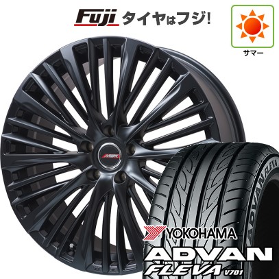 【新品国産車用5穴114.3】 夏タイヤ ホイール4本セット 225/35R20 ヨコハマ アドバン フレバV701 プレミックス MER-X マットブラック 8.5J 20インチ(送料無料)