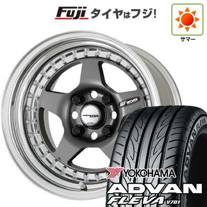 【新品国産車用4穴100】 夏タイヤ ホイール4本セット 195/40R17 ヨコハマ アドバン フレバV701 WORK ワーク マイスター CR01 7J 17インチ(送料無料)