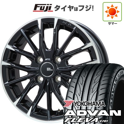 【新品】シエンタ 2015-22 夏タイヤ ホイール4本セット 195/50R16 ヨコハマ アドバン フレバV701 ブランドルライン DF-10M グロスブラック/カットスポーク 6.5J 16インチ(送料無料)|フジコーポレーション