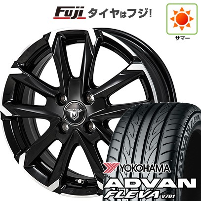 【新品国産車用4穴100】 夏タイヤ ホイール4本セット 195/45R17 ヨコハマ アドバン フレバV701 モンツァ JPスタイル MJ-V 6J 17インチ(送料無料)