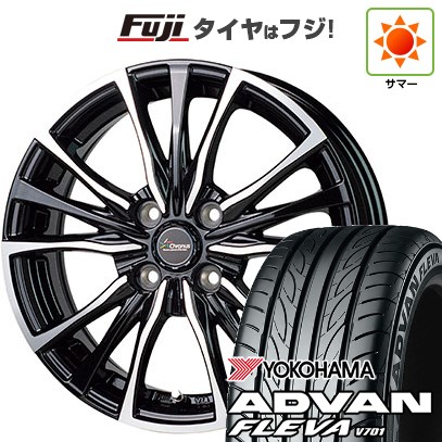 【新品国産車用4穴100】 夏タイヤ ホイール4本セット 195/45R16 ヨコハマ アドバン フレバV701 ホットスタッフ クロノス CH-110 6J 16インチ(送料無料)