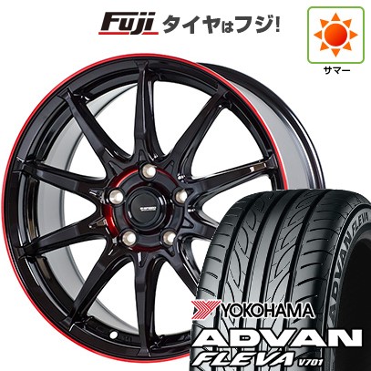 【新品国産車用5穴114.3】 夏タイヤ ホイール4本セット 205/55R17 ヨコハマ アドバン フレバV701 ホットスタッフ ジースピード P-05R 7J 17インチ(送料無料)|フジコーポレーション