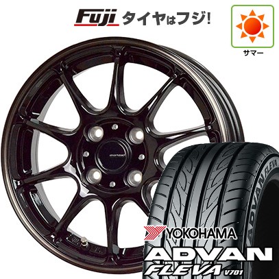 【新品国産車用4穴100】 夏タイヤ ホイール4本セット 195/45R16 ヨコハマ アドバン フレバV701 ホットスタッフ ジースピード P-07 6J 16インチ(送料無料)