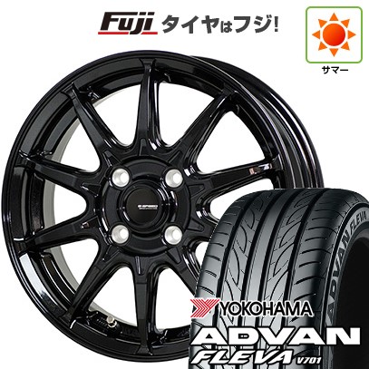 【新品国産車用4穴100】 夏タイヤ ホイール4本セット 205/45R17 ヨコハマ アドバン フレバV701 ホットスタッフ ジースピード G-05 6.5J 17インチ(送料無料)