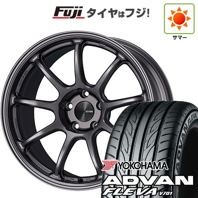 【新品国産車用5穴100】 夏タイヤ ホイール4本セット 215/45R17 ヨコハマ アドバン フレバV701 ENKEI エンケイ PerformanceLine PF09 7.5J 17インチ(送料無料)｜フジコーポレーション