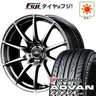 【新品国産車用5穴114.3】 夏タイヤ ホイール4本セット 205/55R17 ヨコハマ アドバン フレバV701 MID WHEELS スタッグ メタリックグレー 7J 17インチ(送料無料)