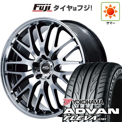 【新品国産車用5穴114.3】 夏タイヤ ホイール4本セット 205/55R17 ヨコハマ アドバン フレバV701 MID WHEELS エグゼ10 Vセレクション 7J 17インチ(送料無料)|フジコーポレーション