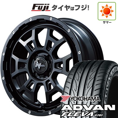 【新品国産車用4穴100】 夏タイヤ ホイール4本セット 195/50R16 ヨコハマ アドバン フレバV701 MID WHEELS NITRO POWER H6 スラッグ 6J 16インチ(送料無料)｜フジコーポレーション