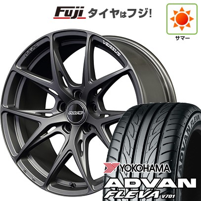 【新品国産車用5穴100】 夏タイヤ ホイール4本セット 215/40R18 ヨコハマ アドバン フレバV701 RAYS レイズ ベルサス VV21S 8J 18インチ(送料無料)