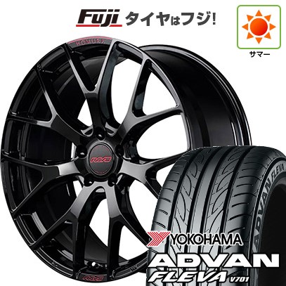 【新品国産車用5穴114.3】 夏タイヤ ホイール4本セット 215/40R18 ヨコハマ アドバン フレバV701 RAYS レイズ ホムラ 2X7FT SPEC-M 7.5J 18インチ(送料無料)|フジコーポレーション