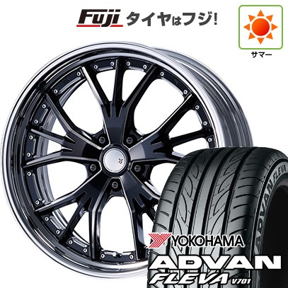 【新品国産車用5穴114.3】 夏タイヤ ホイール4本セット 225/35R20 ヨコハマ アドバン フレバV701 エムズスピード JJランチャ 8J 20インチ(送料無料)