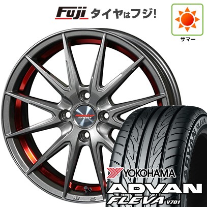 【新品 軽自動車】 夏タイヤ ホイール4本セット 165/50R16 ヨコハマ アドバン フレバV701 モンスタースポーツ VX12S 5.5J 16インチ(送料無料)