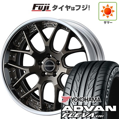 【新品国産車用5穴100】 夏タイヤ ホイール4本セット 215/40R18 ヨコハマ アドバン フレバV701 WEDS ウェッズ マーベリック 1307M 8J 18インチ(送料無料)