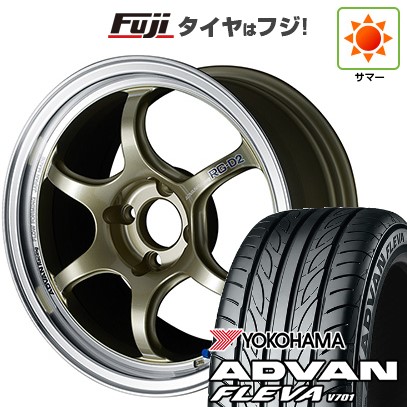 【新品国産車用4穴100】 夏タイヤ ホイール4本セット 195/55R16 ヨコハマ アドバン フレバV701 ヨコハマ アドバンレーシング RG-D2 6.5J 16インチ(送料無料)|フジコーポレーション