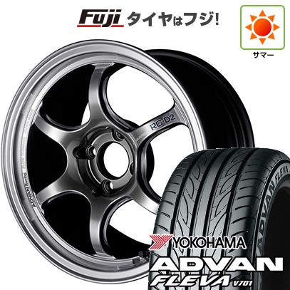 【新品 軽自動車】N-BOX タント スペーシア 夏タイヤ ホイール4本セット 165/55R15 ヨコハマ アドバン フレバV701 ヨコハマ アドバンレーシング RG-D2 5J 15インチ(送料無料)