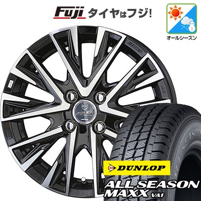 【新品】プロボックス/サクシード(160系) オールシーズンタイヤ ホイール4本セット 155/80R14 88/86N ダンロップ オールシーズンMAXX VA1 共豊 スマック レジーナ 5J 14インチ(送料無料)|フジコーポレーション