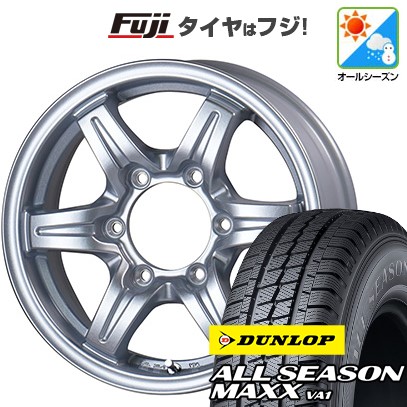 【新品】ハイエース200系 オールシーズンタイヤ ホイール4本セット 195/80R15 107/105N ダンロップ オールシーズンMAXX VA1 TWS グランヴァード NEO 6J 15インチ(送料無料)｜フジコーポレーション