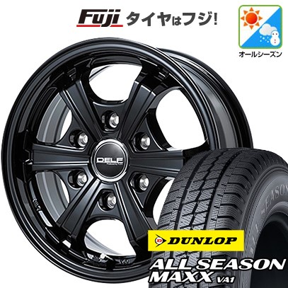 【新品】ハイエース200系 オールシーズンタイヤ ホイール4本セット 195/80R15 107/105N ダンロップ オールシーズンMAXX VA1 フレックス デルフ ゼロファイブ DF-05 6J 15インチ(送料無料)|フジコーポレーション