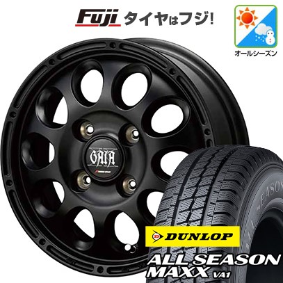 【新品 軽自動車】軽トラ 軽バン オールシーズンタイヤ ホイール4本セット 145/80R12 80/78N ダンロップ オールシーズンMAXX VA1 MID WHEELS ガイア クロス 4J 12インチ(送料無料)｜フジコーポレーション 48,300円
