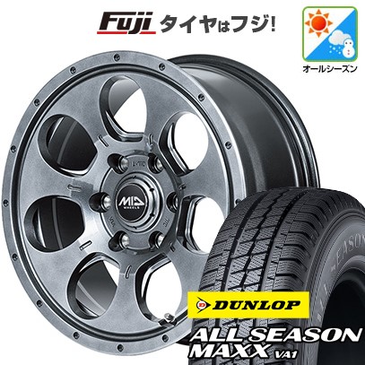 【新品】キャラバン オールシーズンタイヤ ホイール4本セット 195/80R15 107/105N ダンロップ オールシーズンMAXX VA1 MID WHEELS マッドエージェント 5.5J 15インチ(送料無料)｜フジコーポレーション