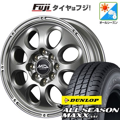 【新品】プロボックス/サクシード(160系) オールシーズンタイヤ ホイール4本セット 155/80R14 88/86N ダンロップ オールシーズンMAXX VA1 MID WHEELS ガイア ブリッグ バネット プロボックス専用 5J 14インチ(送料無料)