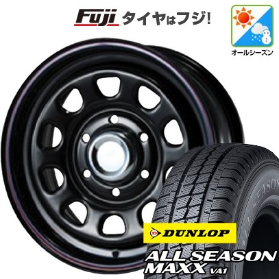 【新品】ハイエース200系 オールシーズンタイヤ ホイール4本セット 195/80R15 107/105N ダンロップ オールシーズンMAXX VA1 MLJ デイトナSS 6.5J 15インチ(送料無料)｜フジコーポレーション