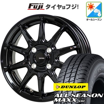 【新品 軽自動車】軽トラ 軽バン オールシーズンタイヤ ホイール4本セット 145/80R12 80/78N ダンロップ オールシーズンMAXX VA1 ホットスタッフ ジースピード G-05 3.5J 12インチ(送料無料)