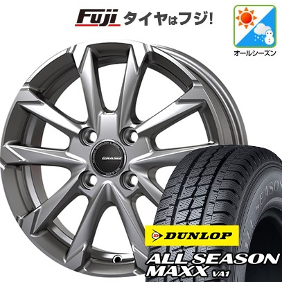 【新品】プロボックス/サクシード(160系) オールシーズンタイヤ ホイール4本セット 155/80R14 88/86N ダンロップ オールシーズンMAXX VA1 コーセイ クレイシズ GC36F 5J 14インチ(送料無料)