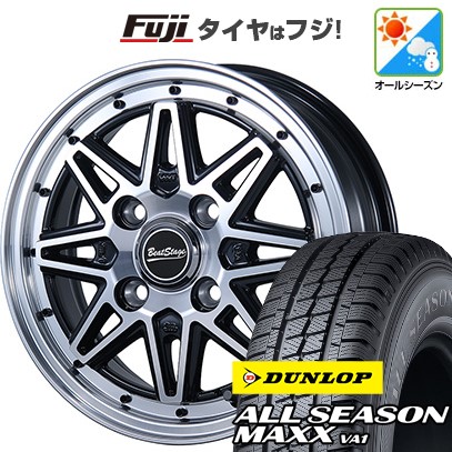【新品 軽自動車】軽トラ 軽バン オールシーズンタイヤ ホイール4本セット 145/80R12 80/78N ダンロップ オールシーズンMAXX VA1 ブレスト ビートステージ ES-C 4J 12インチ(送料無料)