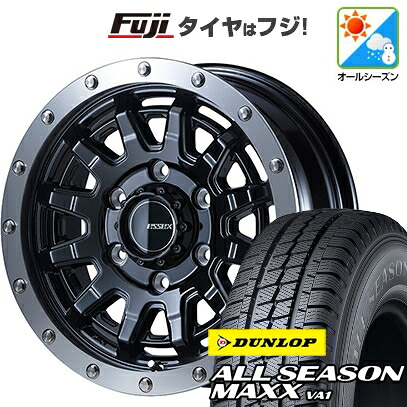 【新品】ハイエース200系 オールシーズンタイヤ ホイール4本セット 195/80R15 107/105N ダンロップ オールシーズンMAXX VA1 エセックス EX-15 6J 15インチ(送料無料)