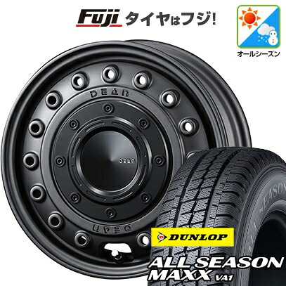 【新品 軽自動車】軽トラ 軽バン オールシーズンタイヤ ホイール4本セット 145/80R12 80/78N ダンロップ オールシーズンMAXX VA1 クリムソン ディーン コロラド 4J 12インチ(送料無料)