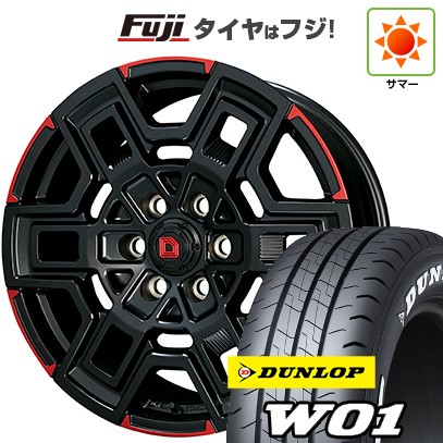 【新品】ハイエース200系 夏タイヤ ホイール4本セット 215/65R16 109/107N ダンロップ W01 ホワイトレター クライメイト デヴグル 6.5J 16インチ(送料無料)|フジコーポレーション