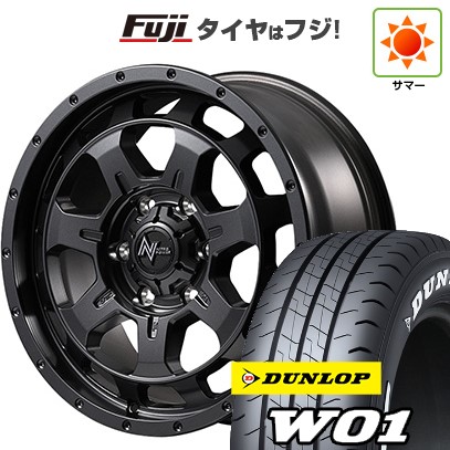 【新品】ハイエース200系 夏タイヤ ホイール4本セット 215/65R16 109/107N ダンロップ W01 ホワイトレター MID WHEELS NITRO POWER M7 ファランクス 6.5J 16インチ(送料無料)
