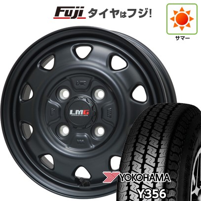 【新品 軽自動車】軽トラ 軽バン※アクティトラックは装着不可 夏タイヤ ホイール4本セット 145/80R12 80/78N ヨコハマ Y356 レアマイスター LMG OFF-STYLE(マットブラック) 3.5J 12インチ(送料無料)