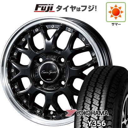 【新品 軽自動車】軽トラ 軽バン 夏タイヤ ホイール4本セット 145/80R12 80/78N ヨコハマ Y356 ブレスト ユーロスポーツ タイプ815 4J 12インチ(送料無料)｜フジコーポレーション
